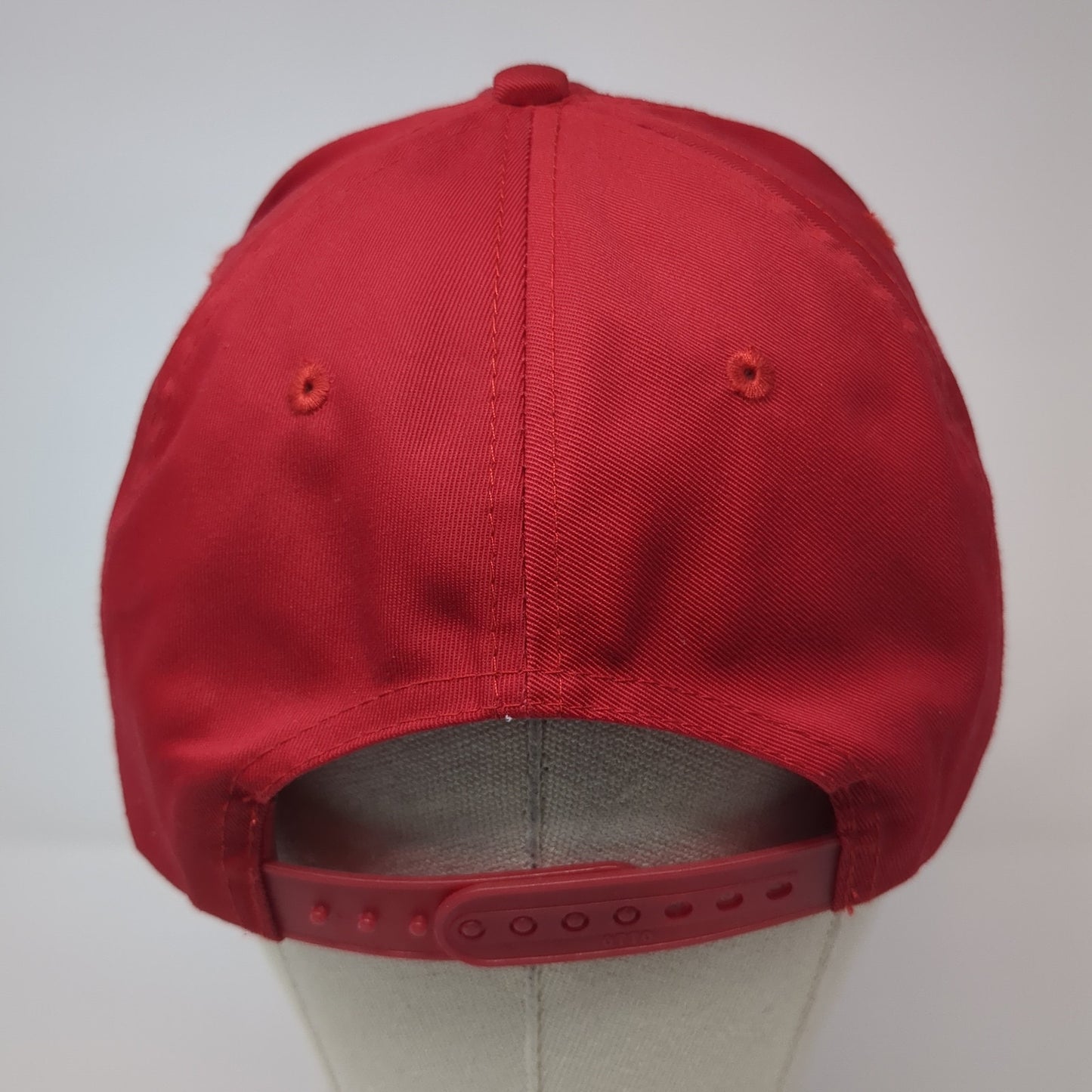 Red Hat Lady's Man Snapback Hat Red One Size Solid Vent Holes Otto