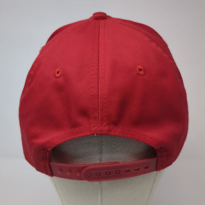 Red Hat Lady's Man Snapback Hat Red One Size Solid Vent Holes Otto