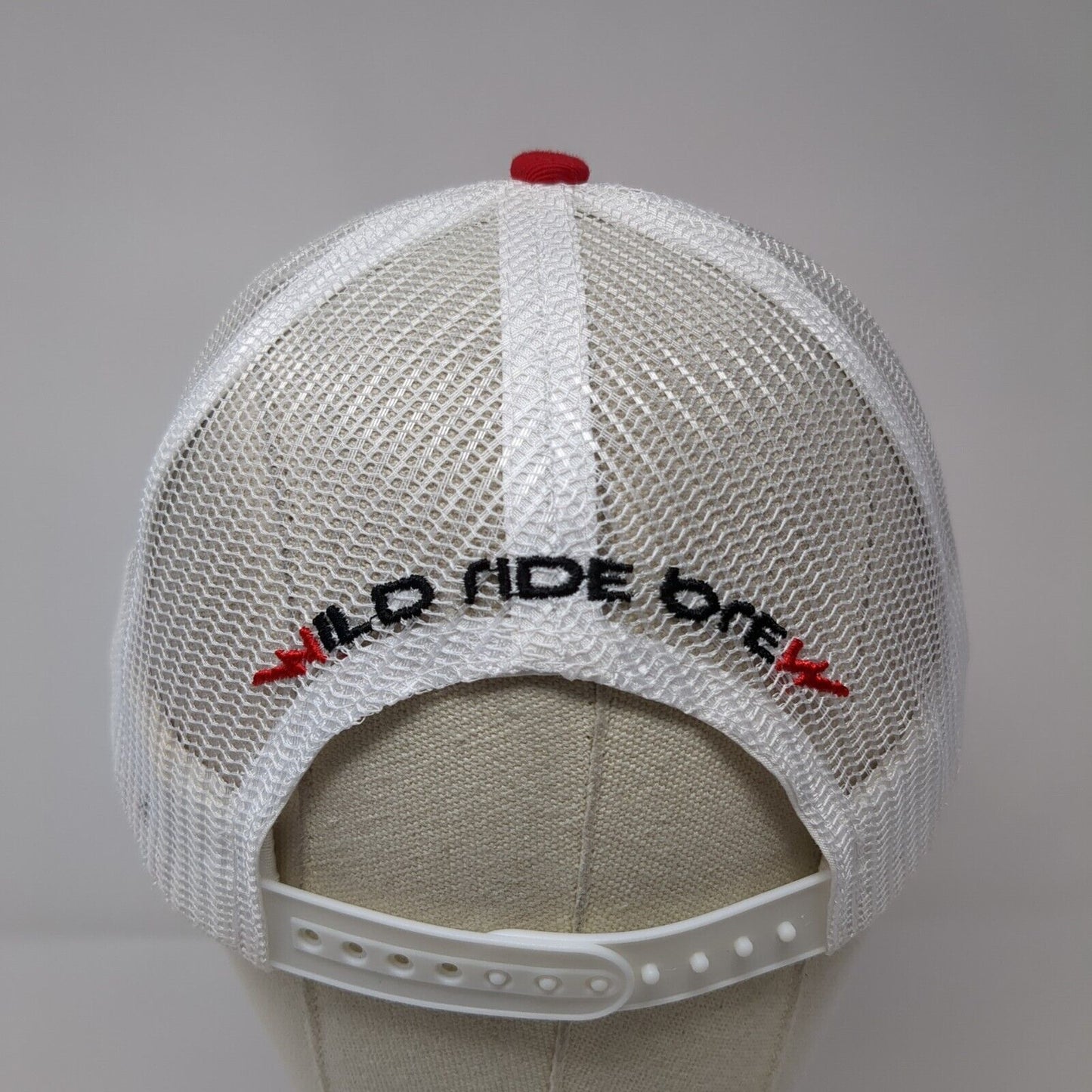 Wrb Wild Ride Brew Snapback Trucker Hat Red OS Adjustable Mesh Back Brewery