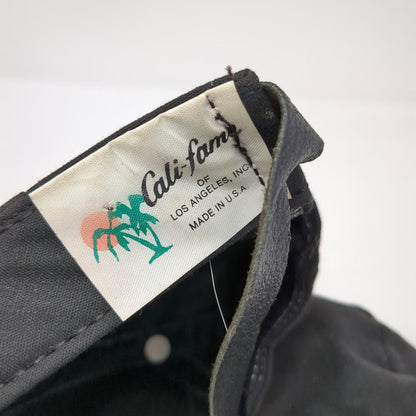 Cali-fame 5 Panel Black One Size Hat Rope Brim Green Underbrim Palm Trees Mirage