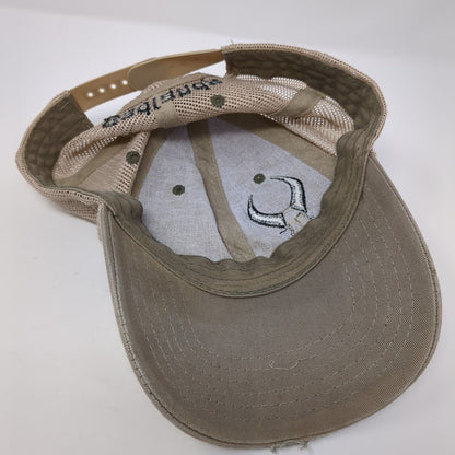 Badlands Snapback Trucker Hat Tan One Size Adjustable Mesh Back Distressed