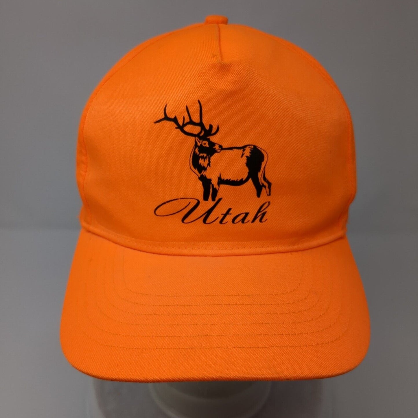 Utah Strapback Hat Orange OSFA Adjustable Graphic Print Vented Holes Polyester