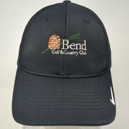 Nike Baseball Cap Black One Size Bend Golf & Country Club Mesh Back Flexfit Hat