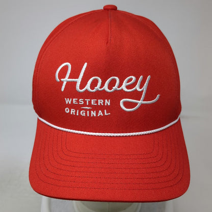 Hooey 5 Panel Red Hat One Size Snapback Western Original Rope Polyester