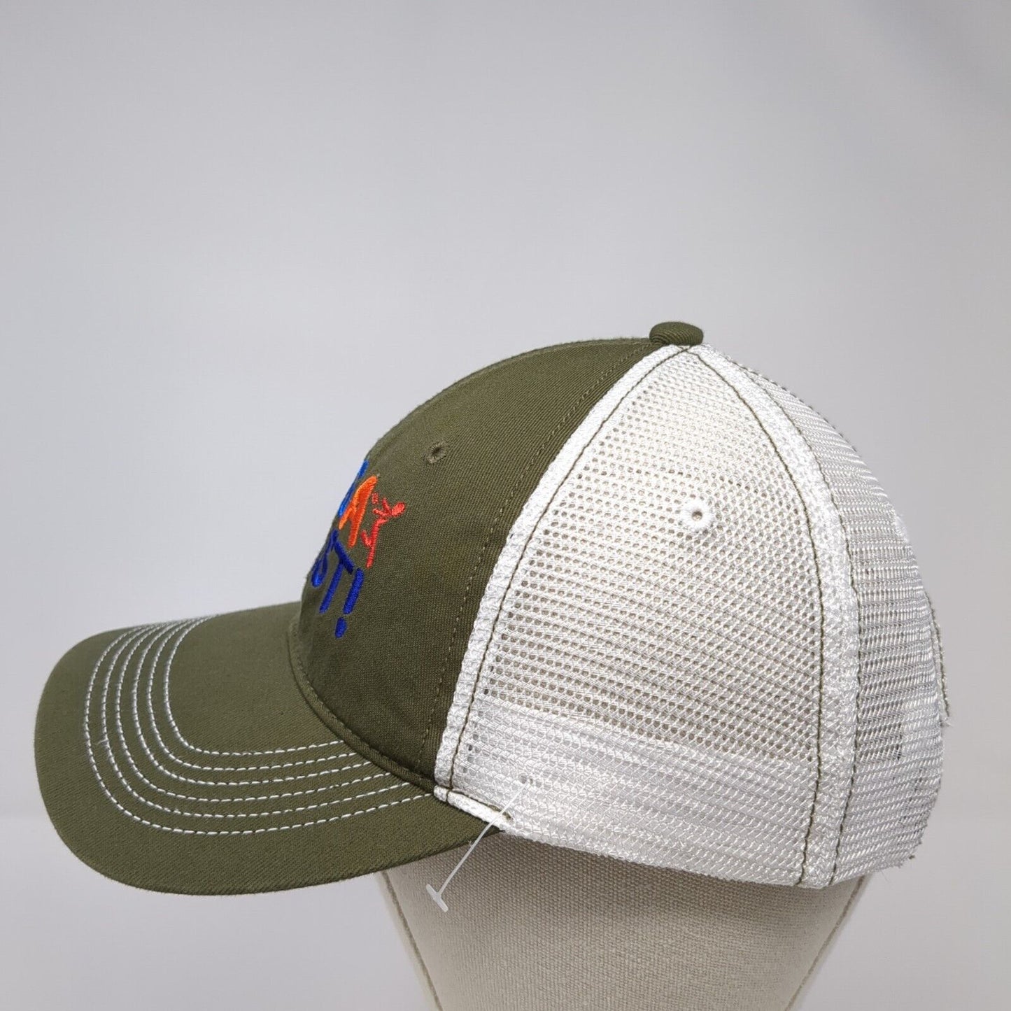 Mega Blast Strapback Trucker Hat Green One Size Adjustable Mesh Back District