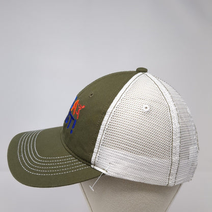 Mega Blast Strapback Trucker Hat Green One Size Adjustable Mesh Back District