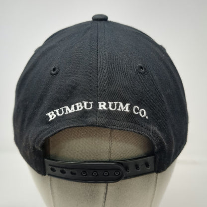 Bumbu Rum Co. Snapback Hat Black One Size Embroidered Logo Cotton 6 Panel Cap