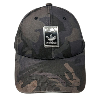 Adidas Baseball Cap Black Camo One Size Trefoil Logo Adjustable Plaque Hat