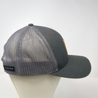 Vortex Trucker Hat Gray One Size Snapback Mesh Leather Patch Outdoor Logo