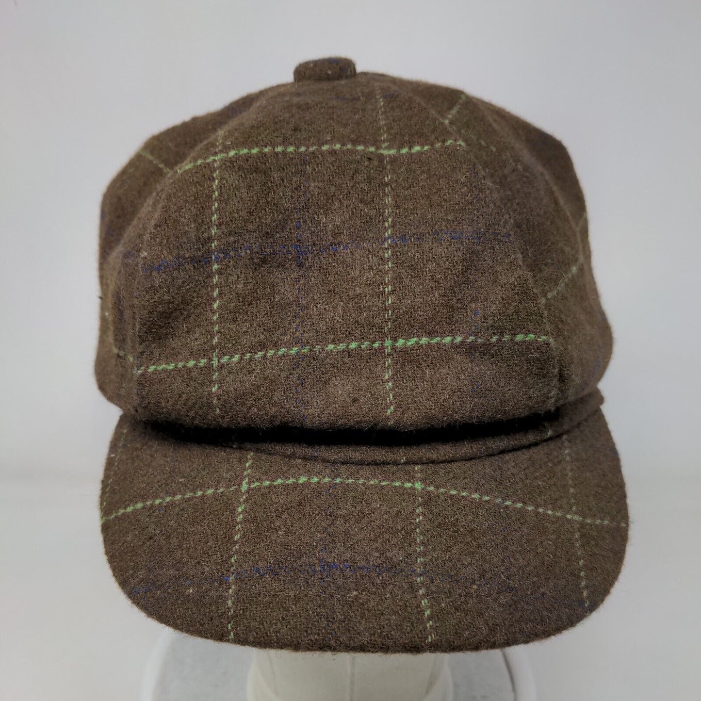 Unbranded Fitted Newsboy Pressboy Cap Brown One Size Check Lightweight Blank