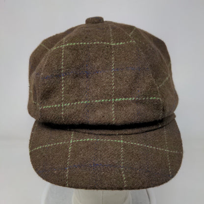 Unbranded Fitted Newsboy Pressboy Cap Brown One Size Check Lightweight Blank