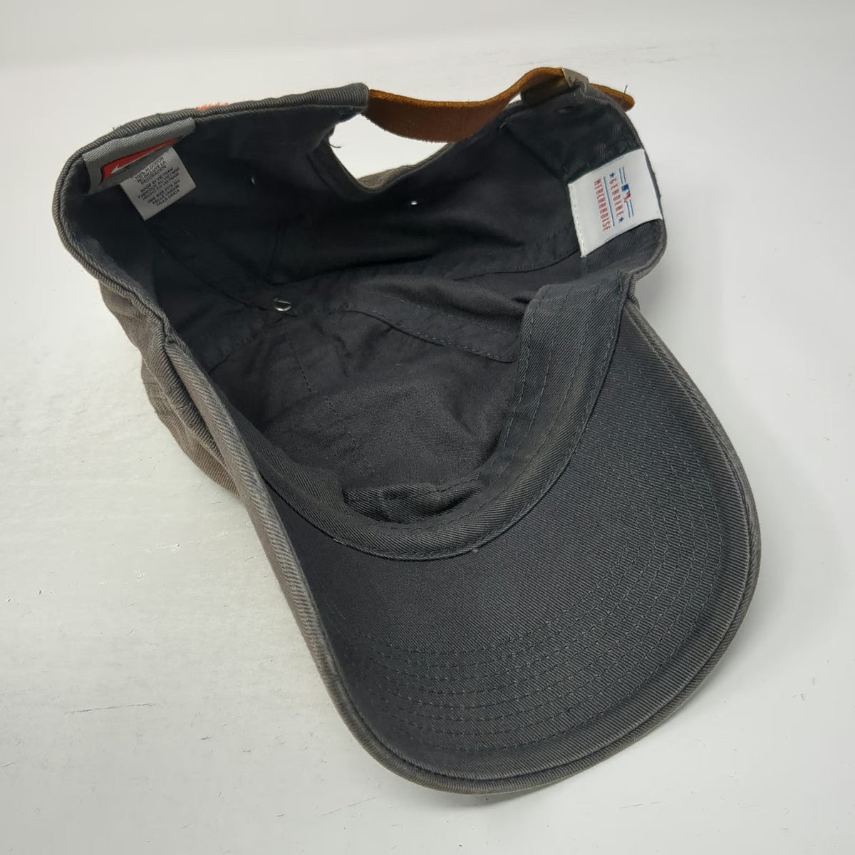 Nike San Francisco Giants MLB Gray OS Baseball Cap Hat Orange Leather Strap SF