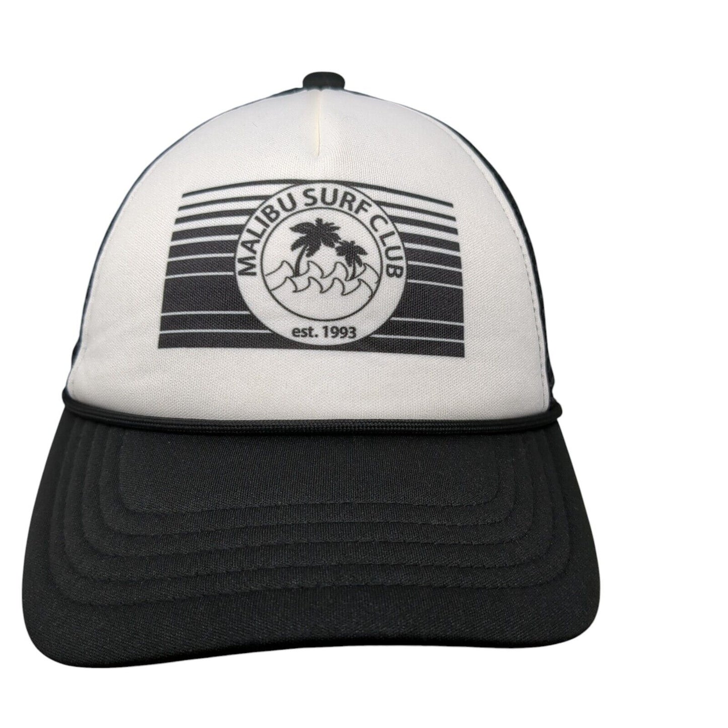 Malibu Surf Club Est. 1993 Snapback Trucker Hat Black OSFA Mesh Back Wild Fable