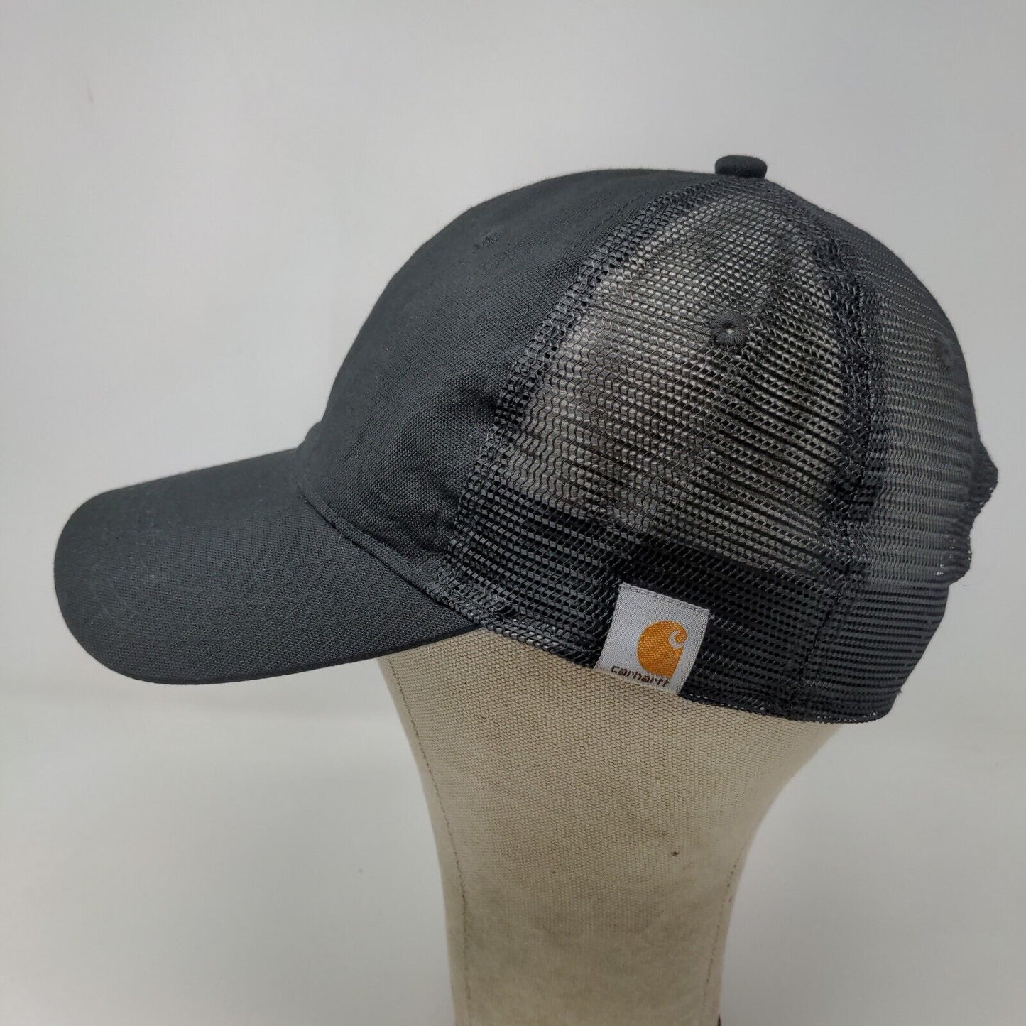 Carhartt Men's Snapback Mesh Back Hat Black Patch Logo Blank Front