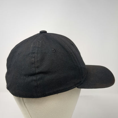 Adidas Baseball Cap Black M Embroidered Logo Stretch Fit A-Flex 6 Panel Hat