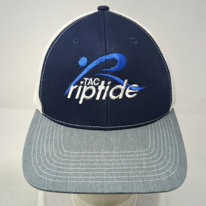 Outdoor Cap Trucker Hat Blue Gray White One Size TAC Riptide Logo Mesh Snapback