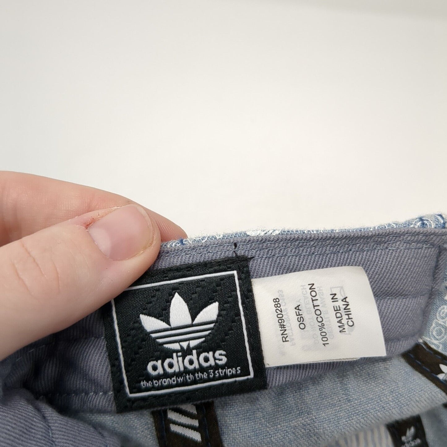 Adidas Slideback Hat Blue One Size Adjustable All Over Print 6 Panel Cotton