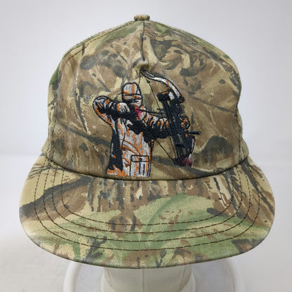 Trucker Green Brown One Size Compound Bow Hunter Embroidery Snapback Hat Vintage