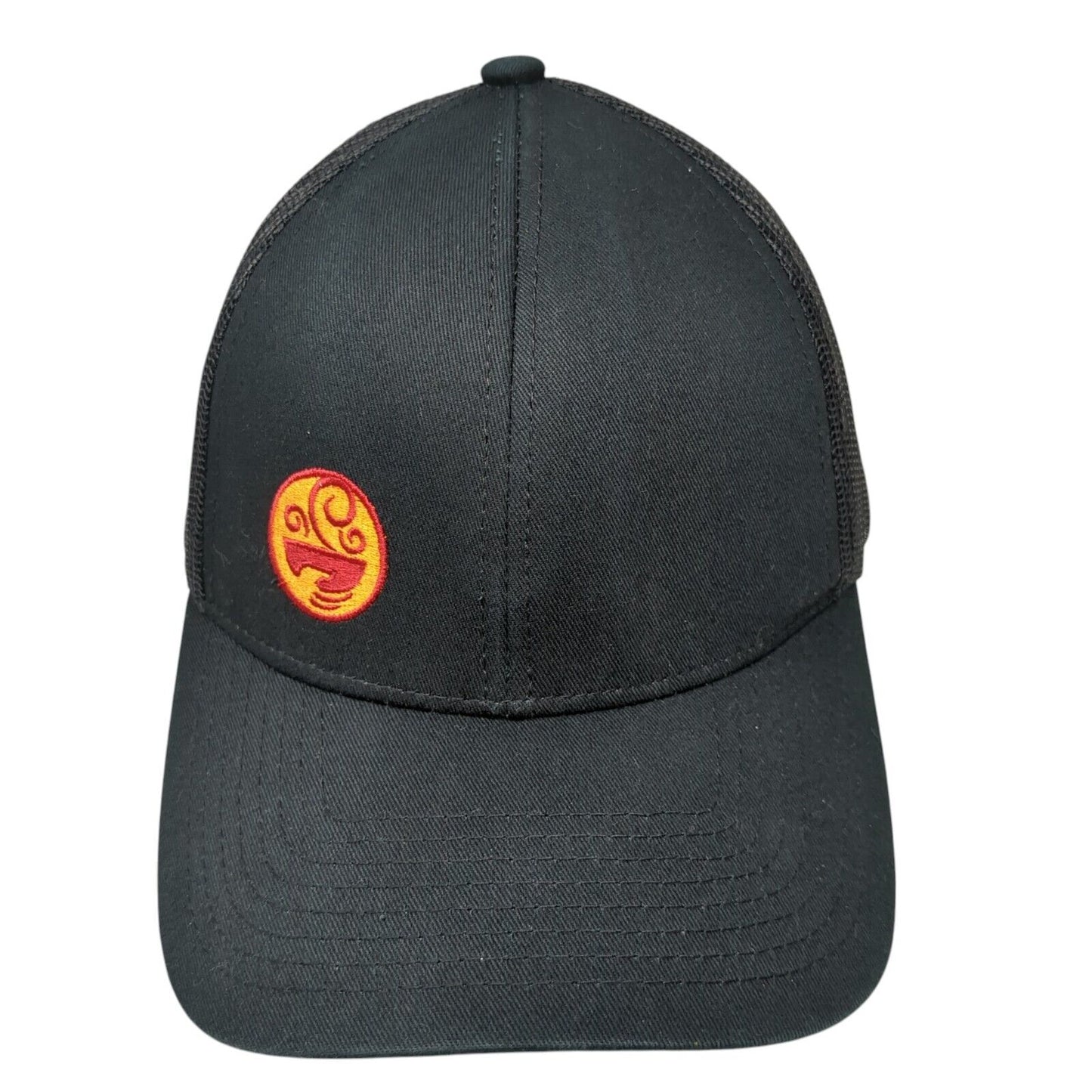 Unbranded Snapback Mesh Back Trucker Hat Black One Size Embroidered Logo