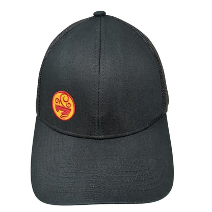 Unbranded Snapback Mesh Back Trucker Hat Black One Size Embroidered Logo