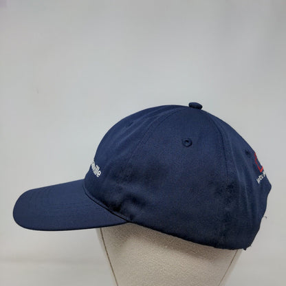 Johns Manville Lowes Strapback Hat Blue One Size Adjustable Embroidered 6 Panel