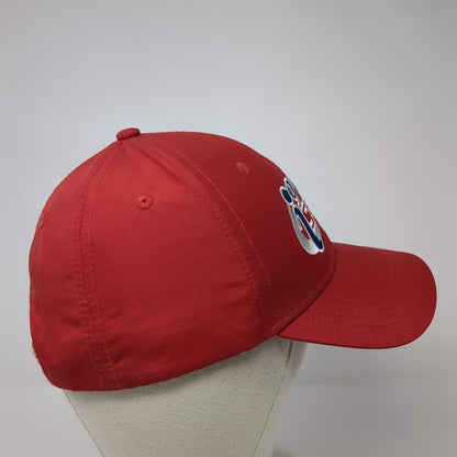 i9 Sports Strapback Hat Red One Size Adjustable Embroidered 6 Panel Polyester