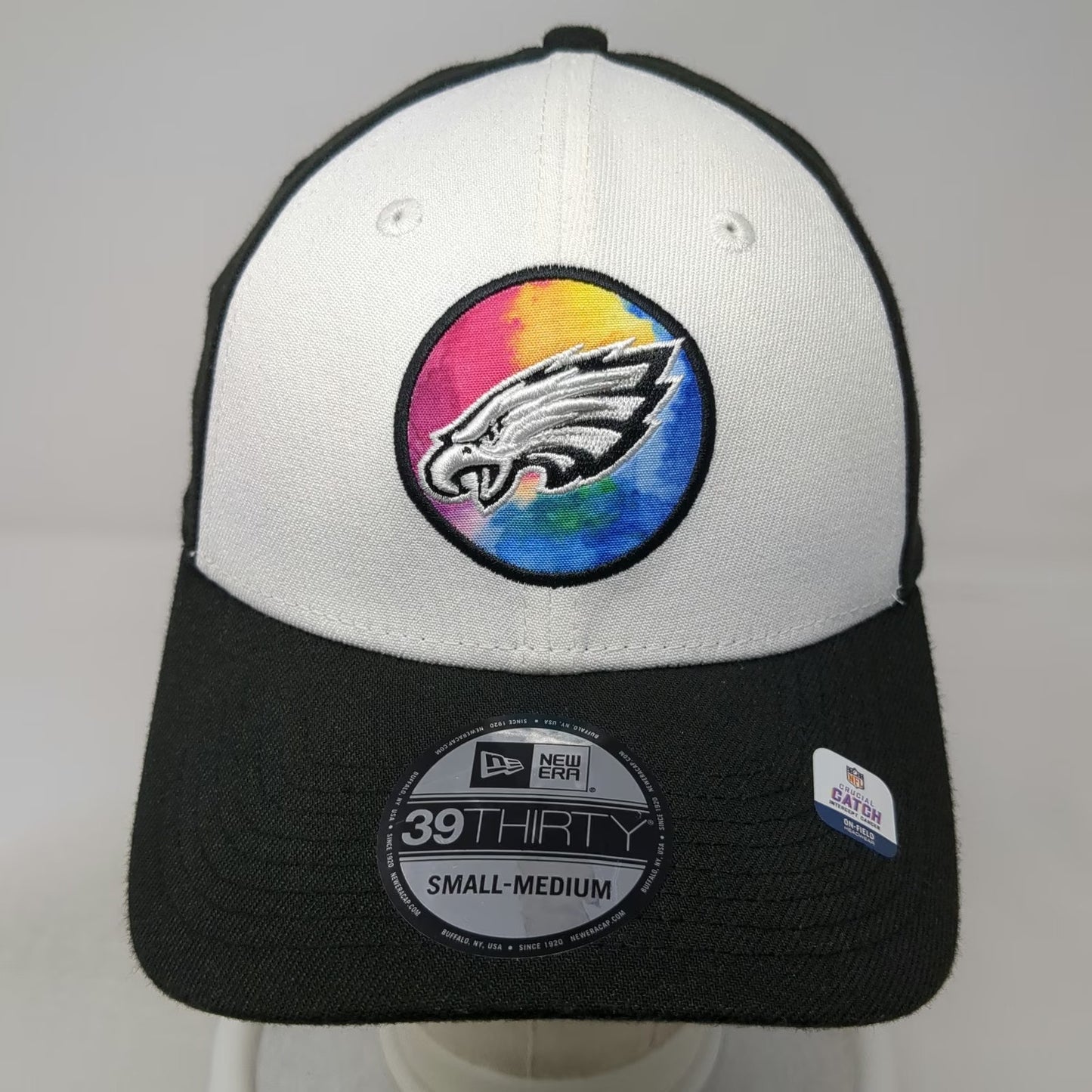 Philadelphia Eagles NFL New Era Baseball Cap Black M Stretch Fit Crucial Catch