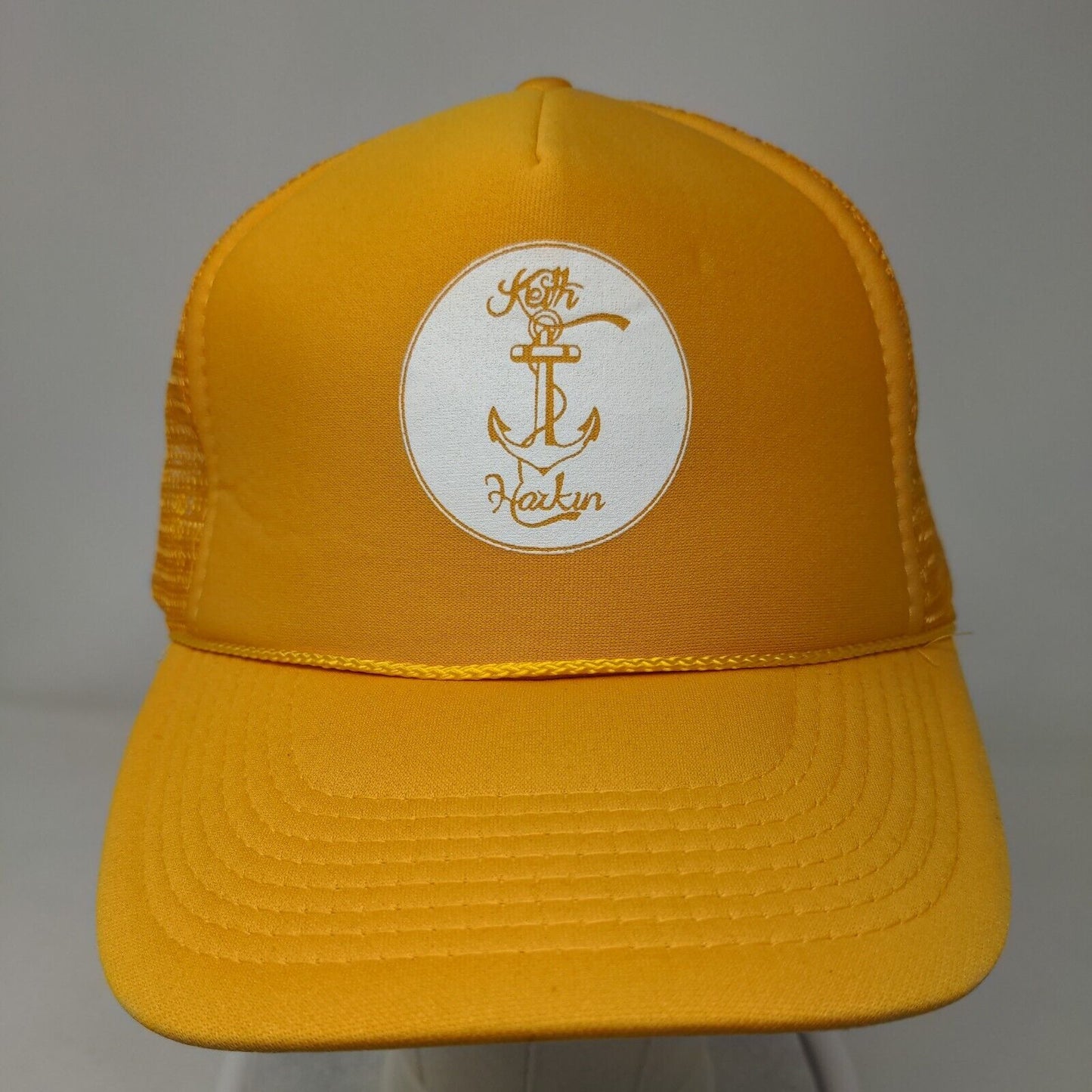 Keith Harkin Snapback Trucker Hat Yellow OSFM Adjustable Rope Mesh Back Otto