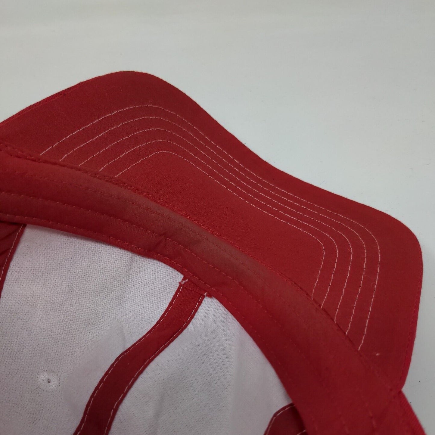 Unbranded Strapback Hat Red OSFM Adjustable Vented Holes 6 Panel Blank