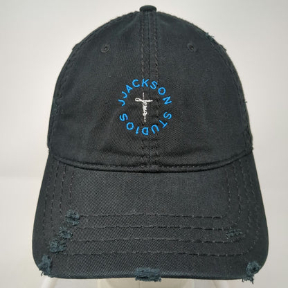 Otto Baseball Cap Black One Size Distressed Jackson Studios Cotton Strapback Hat