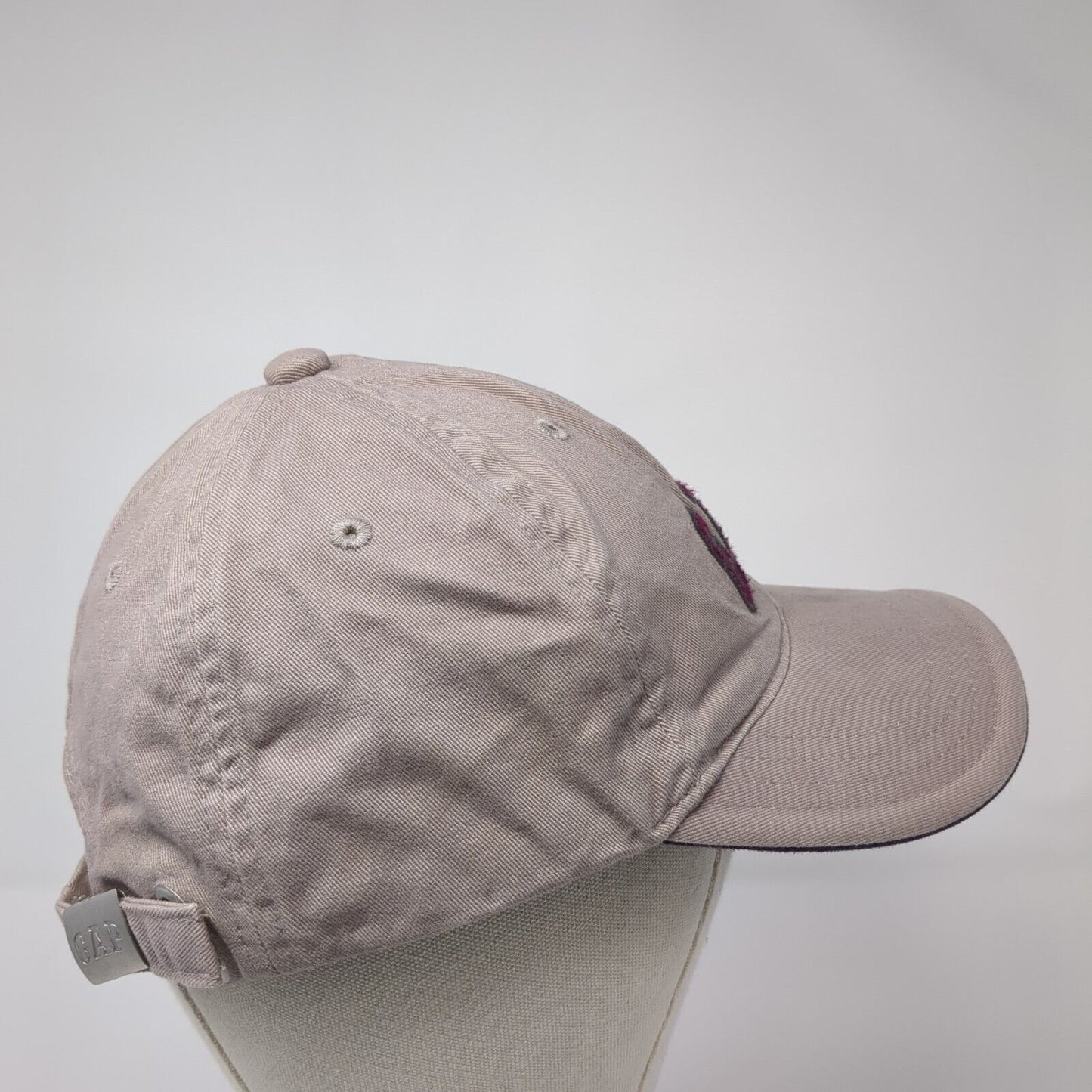 Gap Slideback Hat Brown S/M Embroidered Spell Out Adjustable 6 Panel