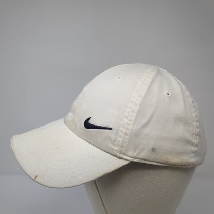 Nike Slideback Baseball Cap White OS Adjustable Embroidered Swoosh Heritage86