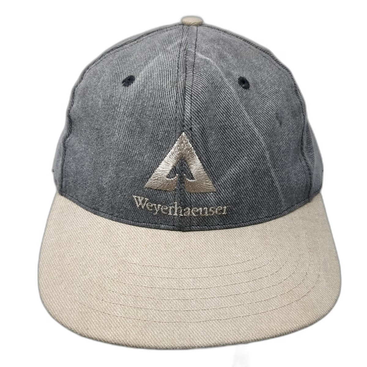 Omnco Weyerhaeuser Hat Gray One Size Snapback Two Tone Made in USA Wood Lumber