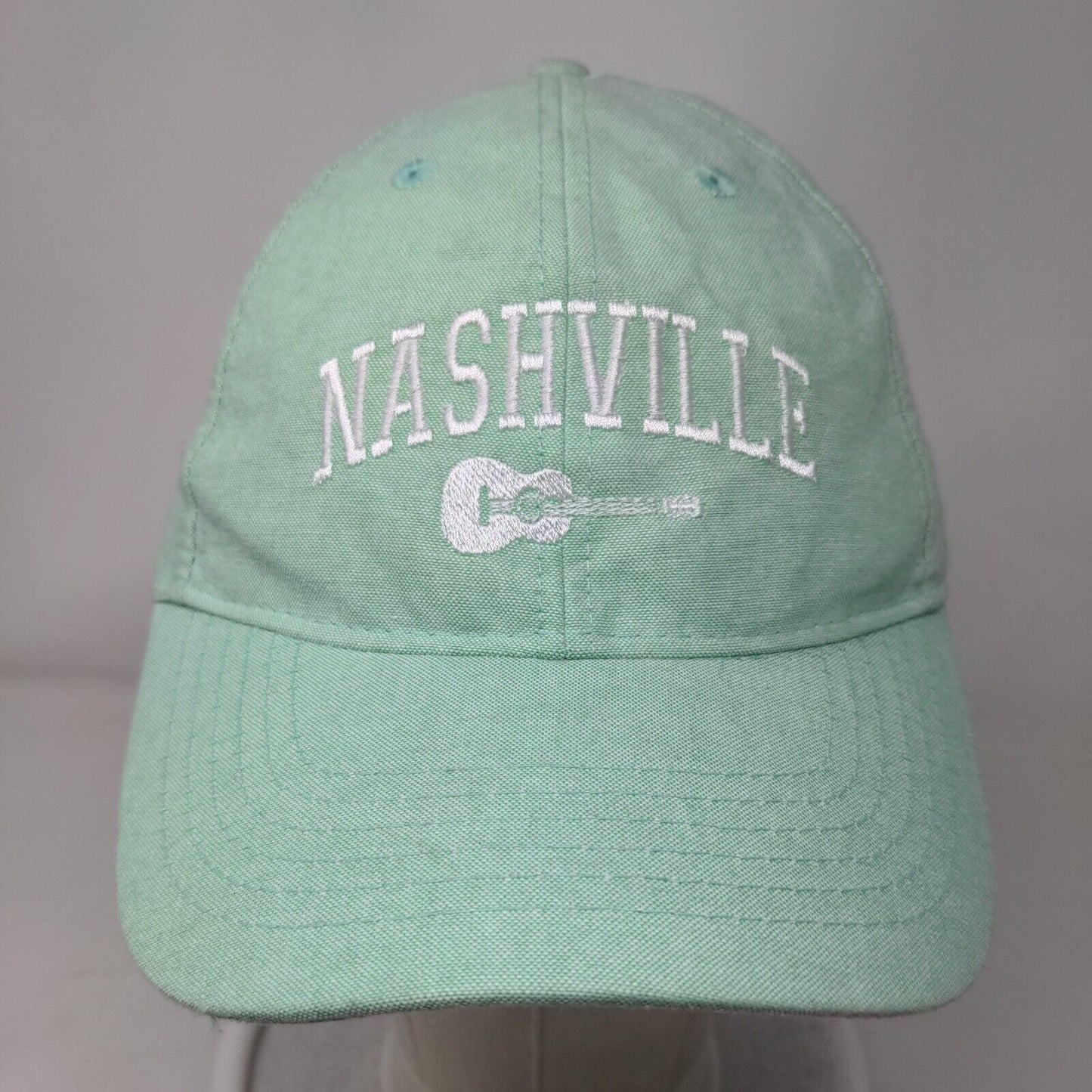 Nashville Guitar Slideback Hat Green One Size Embroidered 6 Panel