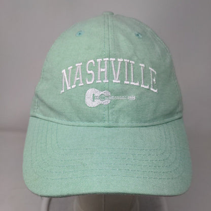Nashville Guitar Slideback Hat Green One Size Embroidered 6 Panel