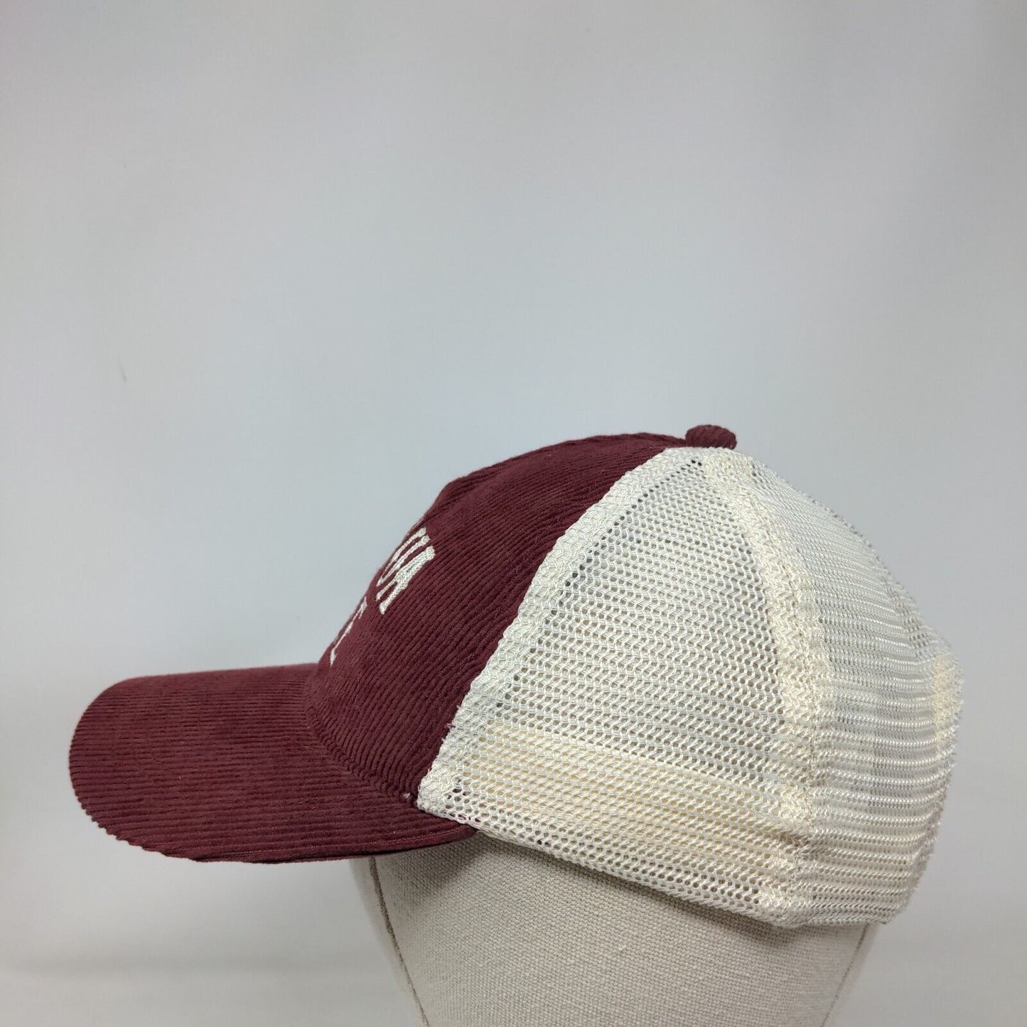 Joshua Tree Snapback Mesh Back Trucker Hat Red One Size Corduroy Mad Engine