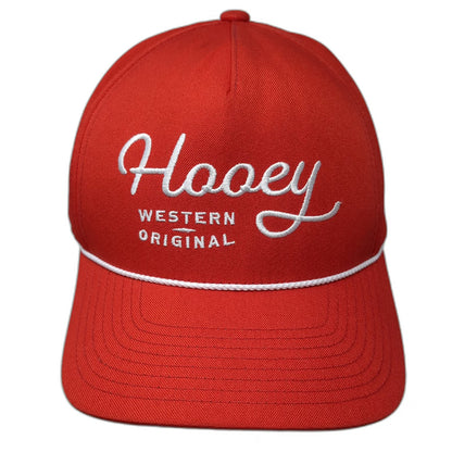Hooey 5 Panel Red Hat One Size Snapback Western Original Rope Polyester