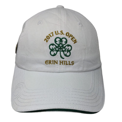 USGA Men's Slideback Hat White Adjustable 2017 US Open Erin Hills Logo Cotton