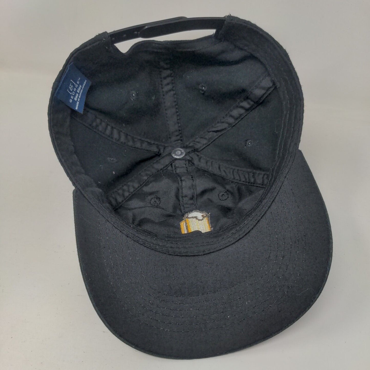 Beer Mug Snapback Hat Black One Size Adjustable Embroidered George