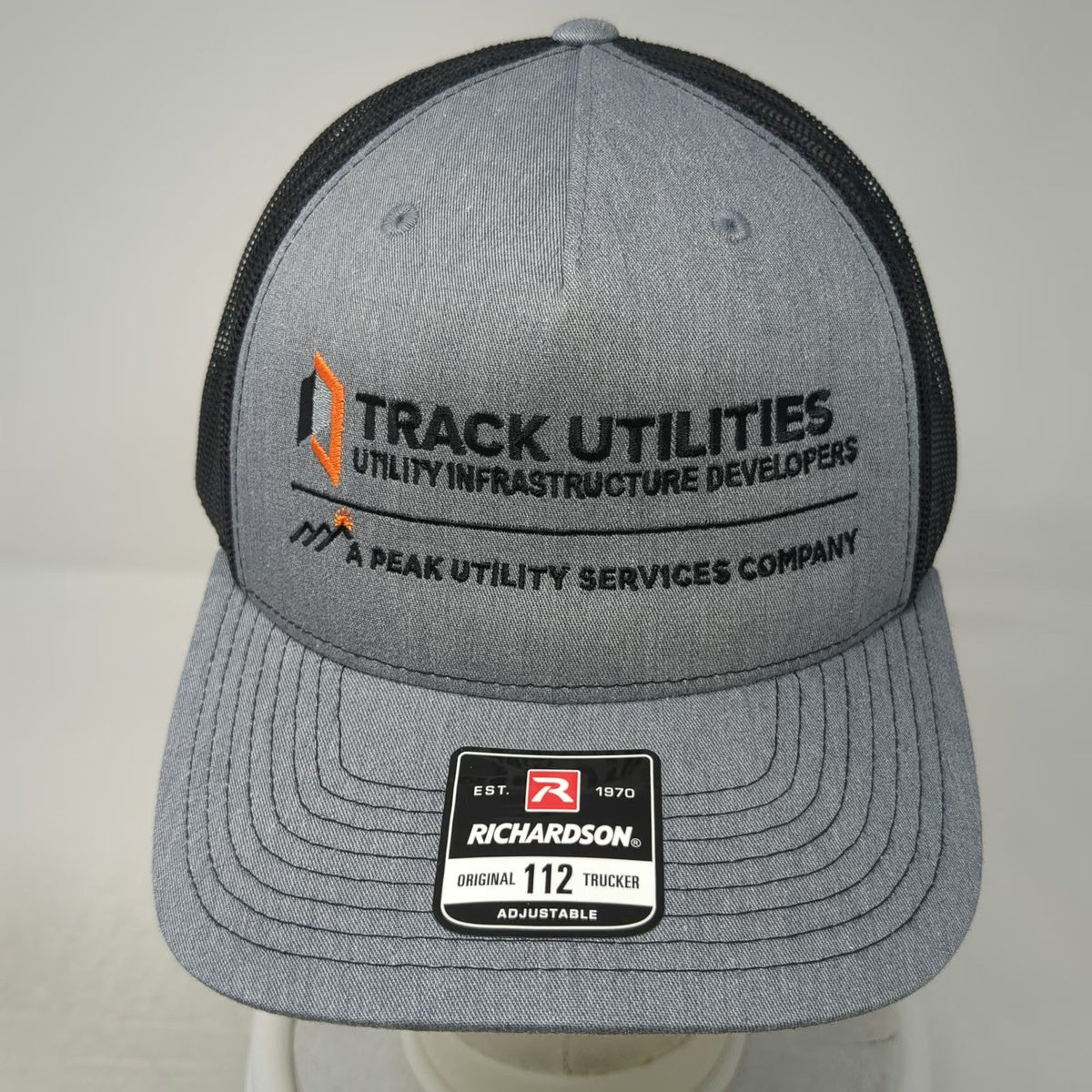 Richardson Trucker Hat Gray One Size Track Utilities Infrastructure Snapback