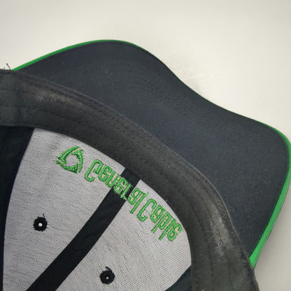 Asset Crafted Baseball Cap Black Green One Size General Cable Logo Strapback Hat