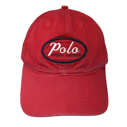 Vintage Polo Sport Ralph Lauren Slideback Hat Red Embroidered Logo 100% Cotton