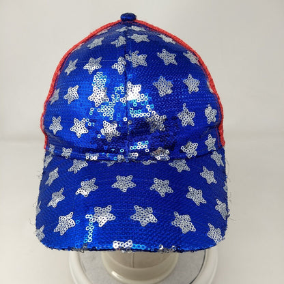 Stars Sequin Snapback Trucker Hat Multi OSFA Mesh Back Colorblock