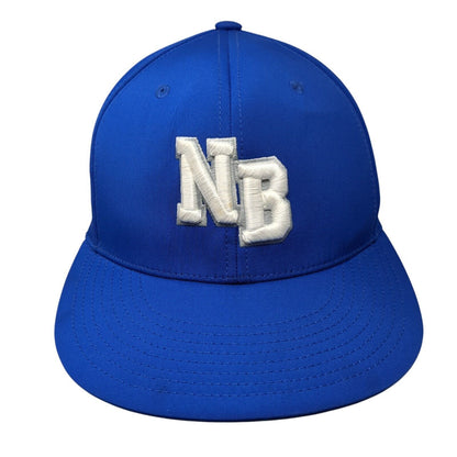 NB Fitted Hat Blue S/M Embroidered Solid Laser Cut Pacific Headwear