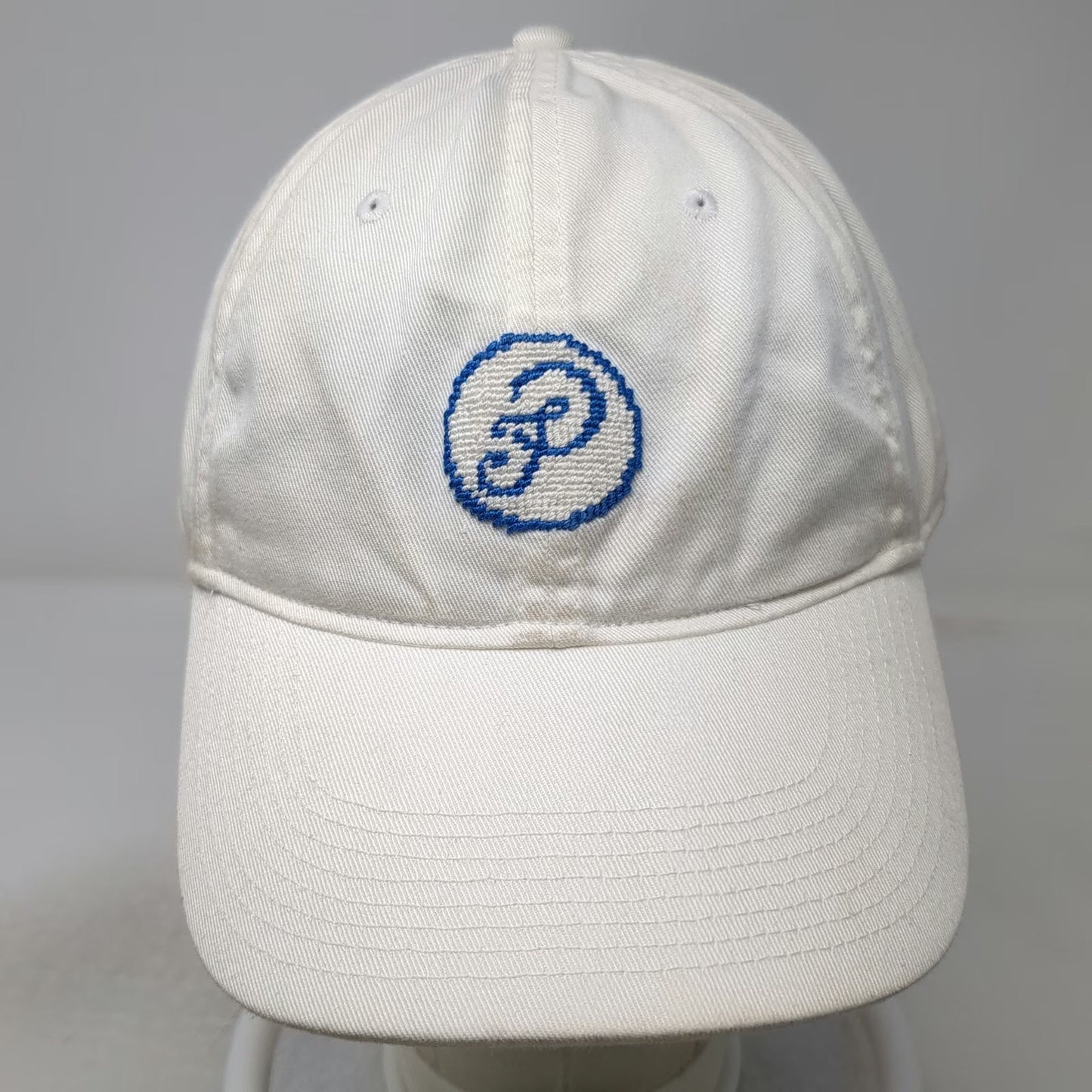 Smathers & Branson Baseball Cap White One Size Needlepoint Nantucket 9.24.21 Hat