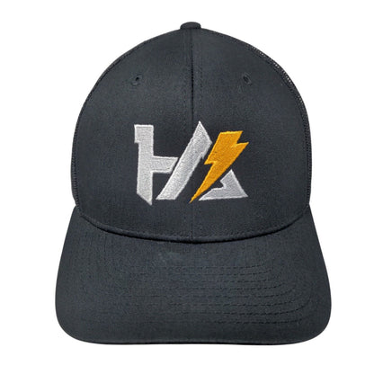 Lightning Bolt Snapback Trucker Hat Black OS Adjustable Mesh Back Richardson