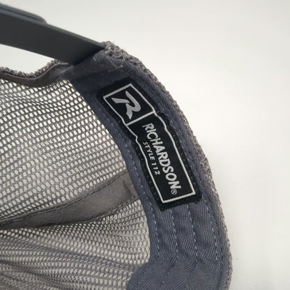 Richardson Trucker Hat Gray One Size Mountain Waterworks Mesh Snapback Logo