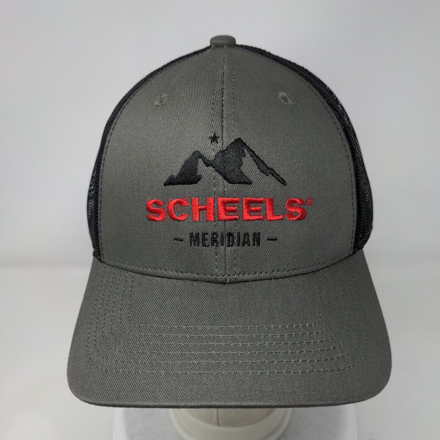 Scheels Meridian Snapback Trucker Hat Gray OSFM Mesh Back W/Tags