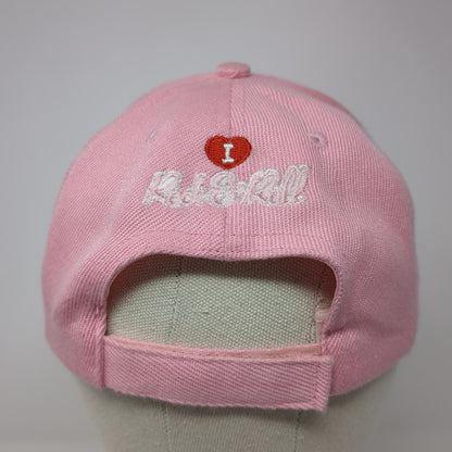 I Love Rock & Roll Baseball Cap Pink One Size Adjustable Embroidered 6 Panel