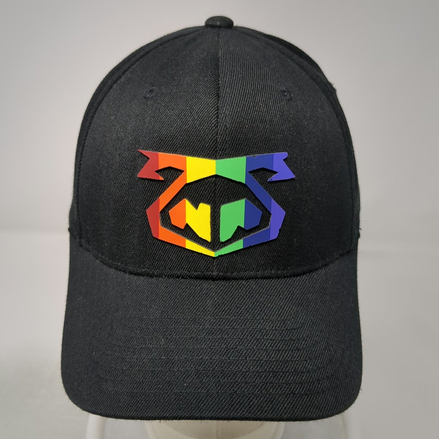 Daithi De Nogla Baseball Cap Black XL Rainbow Logo Flexfit NP Embroidery Hat